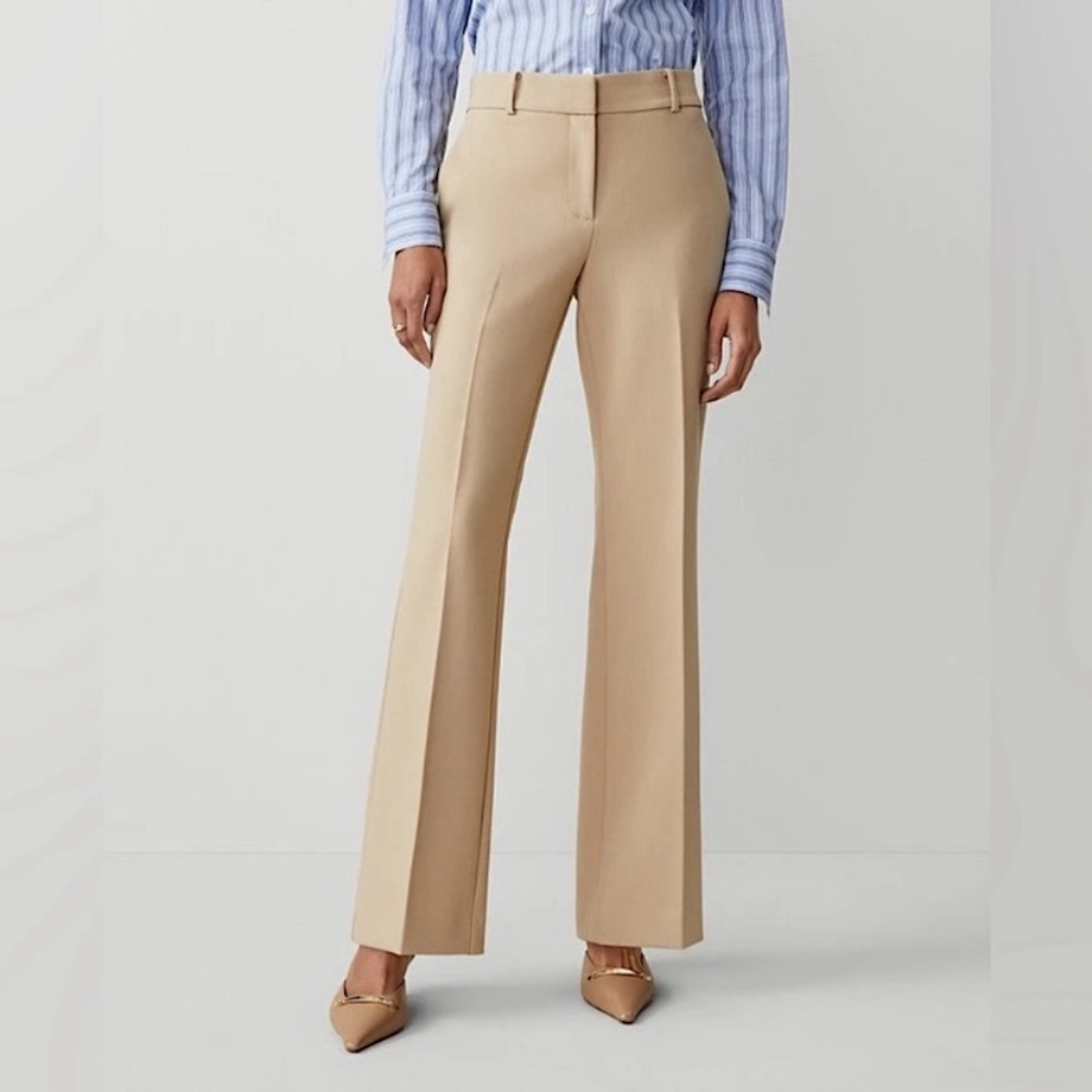 LIZ CLAIBORNE AUDRA MID RISE STRAIGHT LEG PANTS CAREER ACADEMIA FALL Tan 12